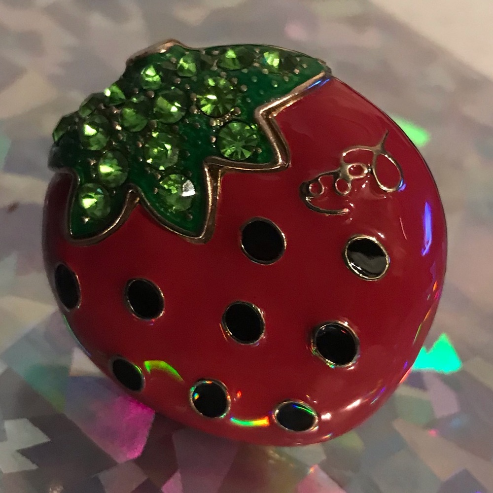 Betsey Johnson pink strawberry vintage ring
